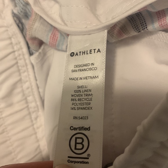 Women’s White Striped Athletic Shorts - Picture 4 of 6